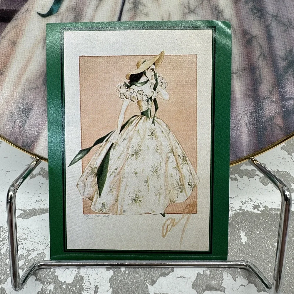 Vintage Bradford Exchange Green Sprigged Dress‎ Gone With Wind Plate COA 1993